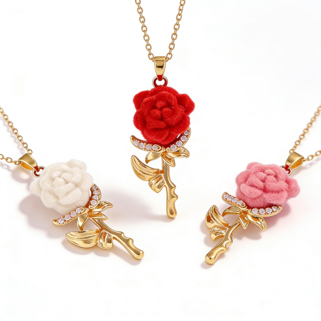Женское ожерелье с розой и фра – обзор и цена Birth Flower Necklace